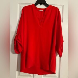JODIFI Women’s Red 3/4 Sleeves Shirt ~ Size L